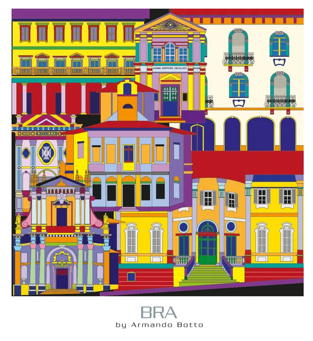 Bra, opera di city design a colori by Armando Botto