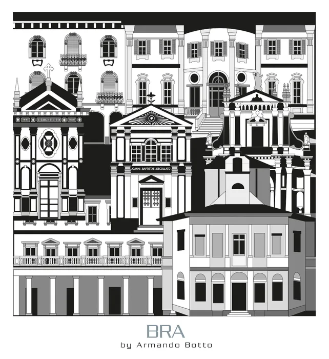 Bra, opera di city design in bianco e nero by Armando Botto