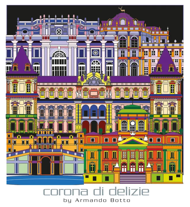 Corona delle delizie, opera di city design a colori by Armando Botto