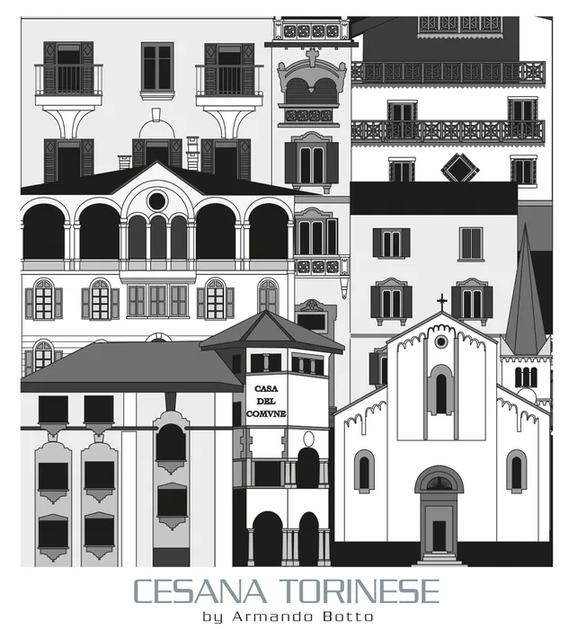 Cesana Torinese, opera di city design in bianco e nero by Armando Botto