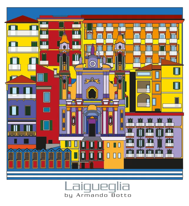 Laigueglia, opera di city design a colori by Armando Botto