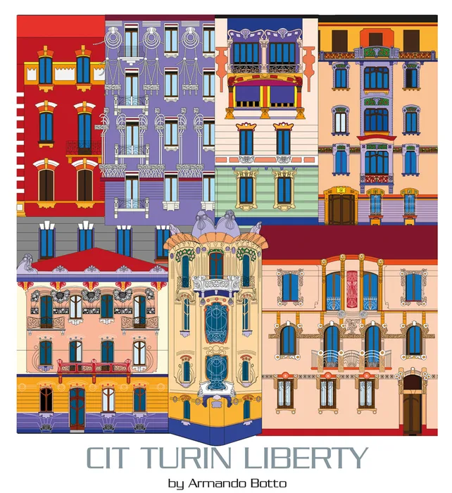 Cit Turin — Liberty, opera di city design a colori by Armando Botto