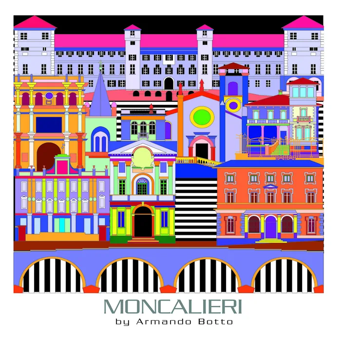 Moncalieri, opera di city design a colori by Armando Botto
