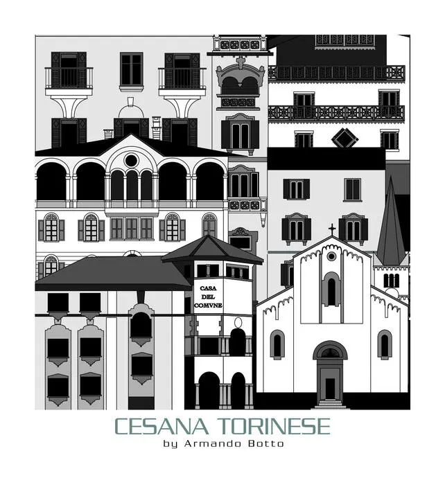 Cesana Torinese, opera di city design in bianco e nero by Armando Botto