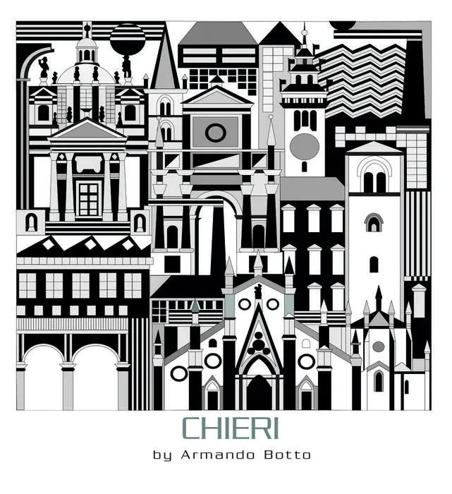Chieri, opera di city design in bianco e nero by Armando Botto