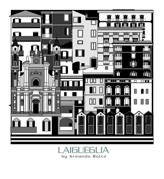 Laigueglia, opera di city design in bianco e nero by Armando Botto