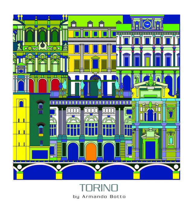 Torino, opera di city design a colori by Armando Botto